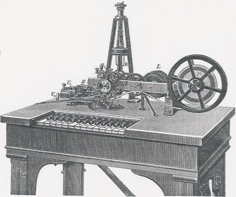 Huhges-Apparat gefertigt von der Telegraphen- und Telephonbauanstalt O.S., Wien